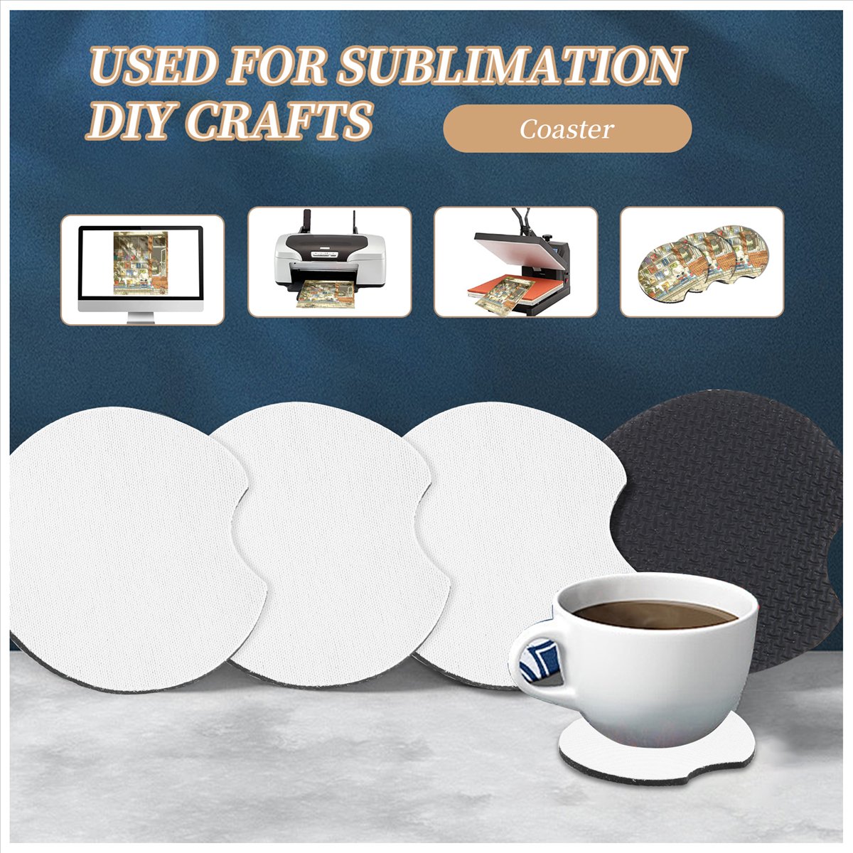AA83 100 Pcs of Sublimation Bl - огляд і ціна Coaster Sublimation Blank